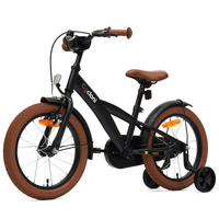 Cycloni Kinderfiets - 16 inch - Zwart met Zijwieltjes