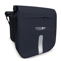 Cycloni Flow Dubbele Fietstas 48L - Blauw - Waterdicht Rolltop - voor E-bike