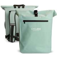 Cycloni Dash Waterdichte Fietstas 28L - Mint Groen - Pakaftas & Rugtas met Laptopvak