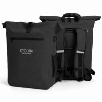 Cycloni Dash Waterdichte Fietstas 28L - Zwart - Pakaftas & Rugtas met Laptopvak