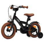 Cycloni Kinderfiets - 12 inch - Zwart met Zijwieltjes