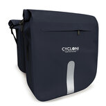Cycloni Flow Dubbele Fietstas 48L - Blauw - Waterdicht Rolltop - voor E-bike