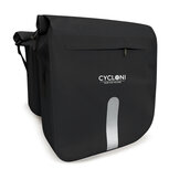 Cycloni Flow Dubbele Fietstas 48L - Zwart - Waterdicht Rolltop - voor E-bike