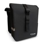 Cycloni Glide Waterdichte Dubbele Fietstas 48L - Zwart - Rolltop Design
