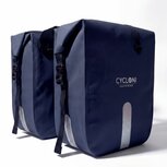Cycloni Flow Dubbele Fietstas 48L - Blauw - Waterdicht Rolltop - voor E-bike