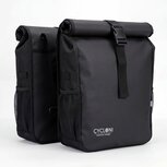 Cycloni Glide Waterdichte Dubbele Fietstas 48L - Zwart - Rolltop Design