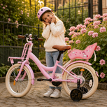Cycloni Kinderfiets - 12 inch - Roze met Zitje &ndash; Inclusief Zijwieltjes