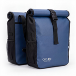 Cycloni Glide Waterdichte Dubbele Fietstas 48L - Blauw - Rolltop Design