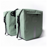 Cycloni Flow Dubbele Fietstas 48L - Mint Groen - Waterdicht Rolltop - voor E-bike