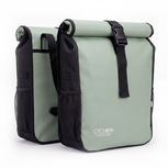 Cycloni Glide Waterdichte Dubbele Fietstas 48L - Mint Groen - Rolltop Design