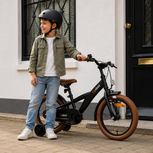 Cycloni Kinderfiets - 14 inch - Zwart met Zijwieltjes