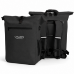 Cycloni Dash Waterdichte Fietstas 28L - Zwart - Pakaftas &amp; Rugtas met Laptopvak