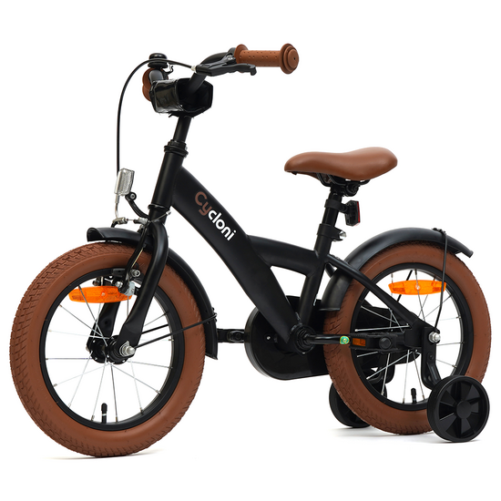 Cycloni Kinderfiets - 14 inch - Zwart met Zijwieltjes