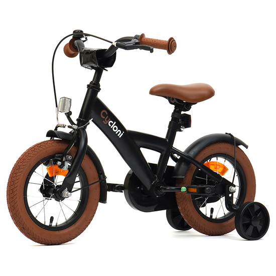 Cycloni Kinderfiets - 12 inch - Zwart met Zijwieltjes