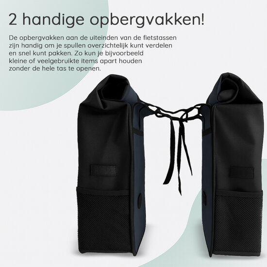 Cycloni Glide Waterdichte Dubbele Fietstas 48L - Blauw - Rolltop Design