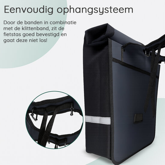 Cycloni Glide Waterdichte Dubbele Fietstas 48L - Blauw - Rolltop Design