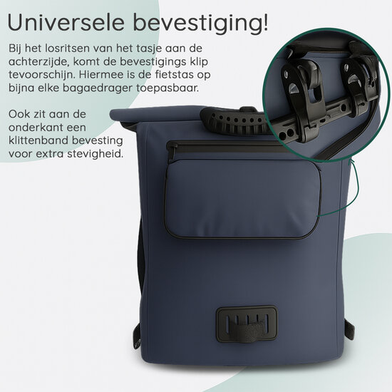 Cycloni Dash Waterdichte Fietstas 28L - Blauw - Pakaftas &amp; Rugtas met Laptopvak