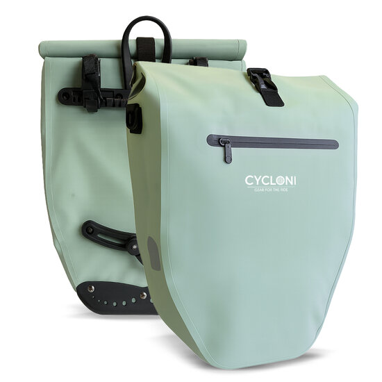 Cycloni Ridge Luxe Fietstas 28L - Waterdichte pakaftas voor E-bike - Mint Groen