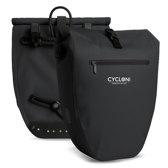 Cycloni Ridge Luxe Fietstas 28L - Waterdichte pakaftas voor E-bike - Zwart