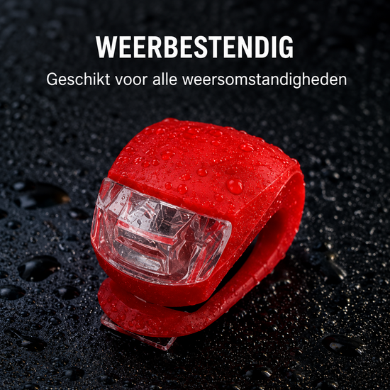Cycloni Fietsverlichting Set LED - Voor en Achterlicht - Siliconen Stretch Duo - Waterbestendig - Voor Kinderfiets &amp; Stadsf