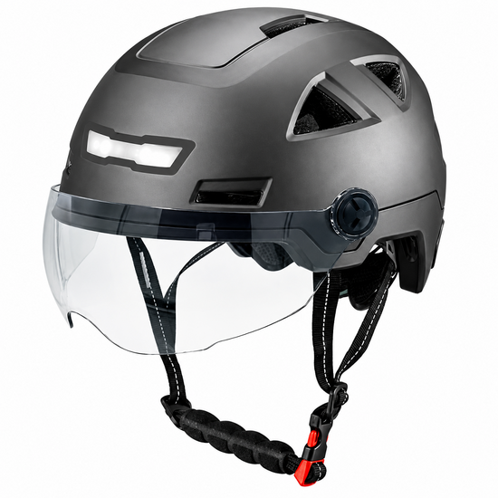 Vito E-Light helm met vizier mat zwart L/XL