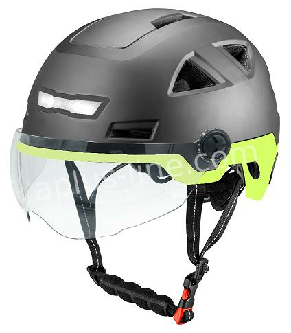 Vito E-Light - Pedelec Fietshelm - met Vizier Mat Zwart Geel S/M
