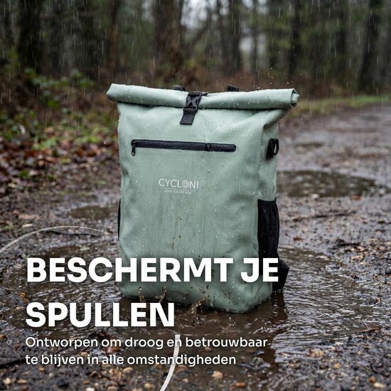 Cycloni DASH Luxe Fietstas - Rugzak - Set van 2 - Afneembaar - 56 Liter - Mint Groen