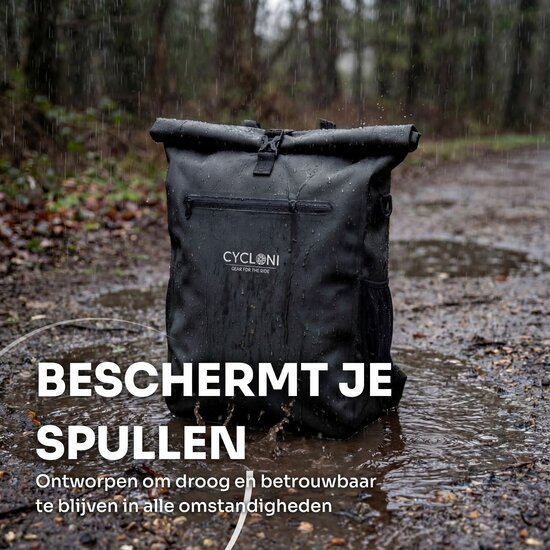 Cycloni DASH Luxe Fietstas - Rugzak - Set van 2 - Afneembaar - 56 Liter - Zwart