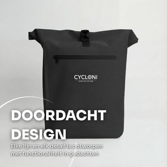 Cycloni DASH Luxe Fietstas - Rugzak - Set van 2 - Afneembaar - 56 Liter - Zwart
