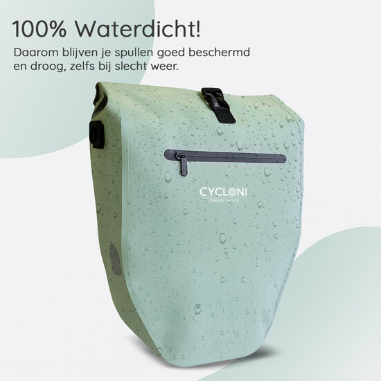 Cycloni Ridge Luxe Fietstas Set E-bike - 56 Liter - Mint Groen