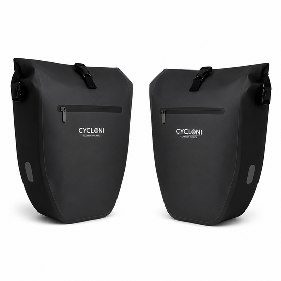 Cycloni Ridge Luxe Fietstas Set E-bike - 56 Liter - Zwart