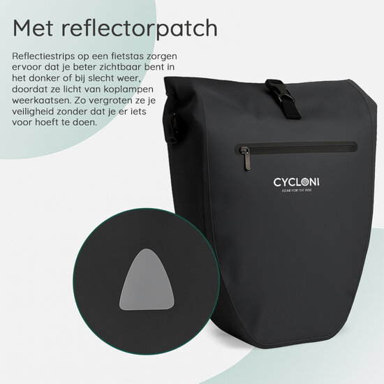 Cycloni Ridge Luxe Fietstas Set E-bike - 56 Liter - Zwart
