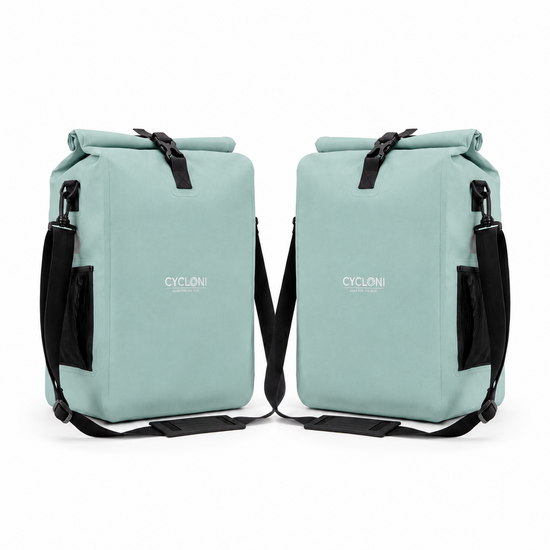 Cycloni CORE Luxe Fietstas Set E-bike - Afneembaar - 56 Liter - Mint Groen