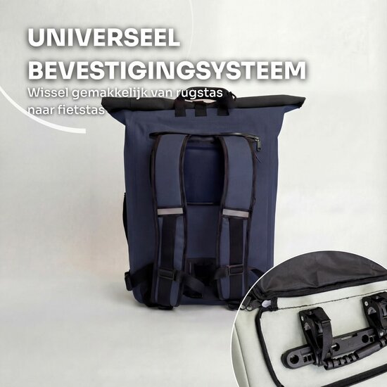 Cycloni DASH Luxe Fietstas - Rugzak - Set van 2 - Afneembaar - 56 Liter - Blauw