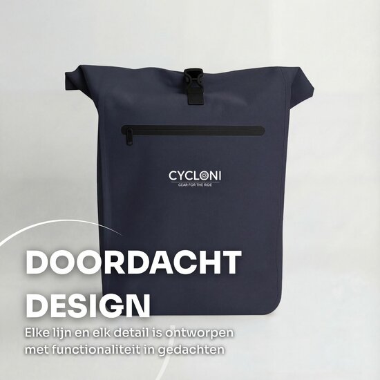 Cycloni DASH Luxe Fietstas - Rugzak - Set van 2 - Afneembaar - 56 Liter - Blauw