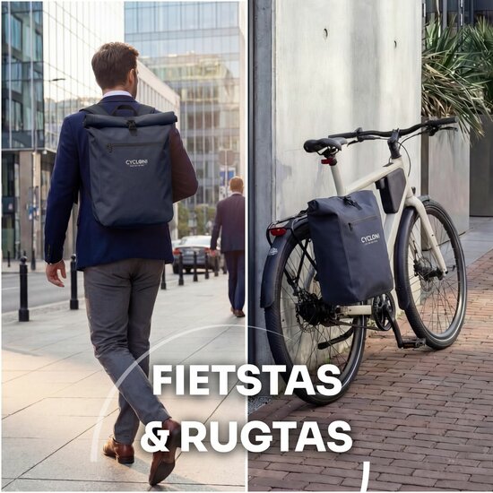 Cycloni DASH Luxe Fietstas - Rugzak - Set van 2 - Afneembaar - 56 Liter - Blauw