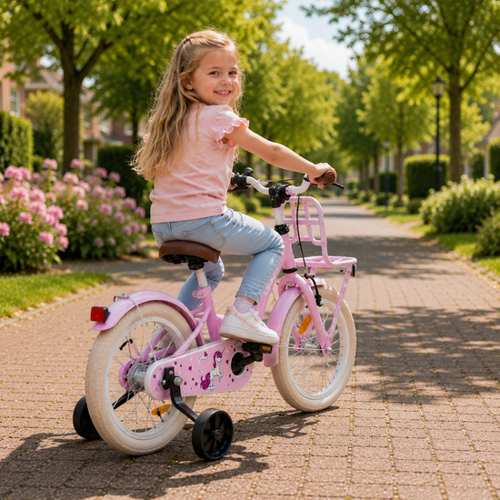 Cycloni Kinderfiets 12 inch Meisjesfiets - Roze - Inclusief Zijwieltjes