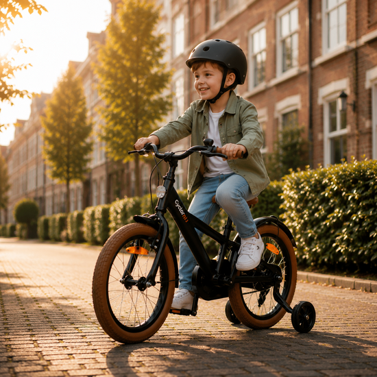 Cycloni Kinderfiets - 12 inch - Zwart met Zijwieltjes
