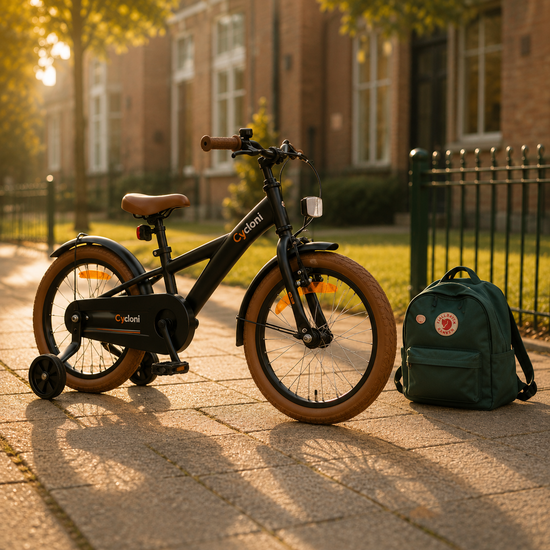 Cycloni Kinderfiets - 12 inch - Zwart met Zijwieltjes