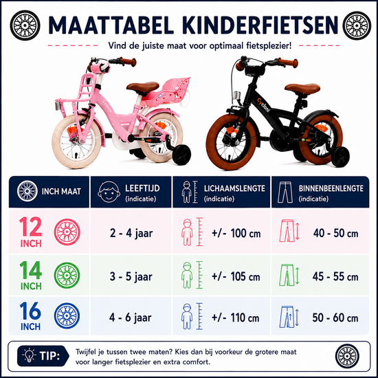 Cycloni Kinderfiets 16 inch Meisjesfiets - Roze - Inclusief Zijwieltjes