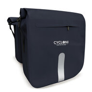 Cycloni Flow Dubbele Fietstas 48L - Blauw - Waterdicht Rolltop - voor E-bike