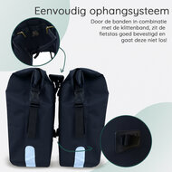 Cycloni Flow Dubbele Fietstas 48L - Blauw - Waterdicht Rolltop - voor E-bike