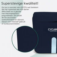 Cycloni Flow Dubbele Fietstas 48L - Blauw - Waterdicht Rolltop - voor E-bike