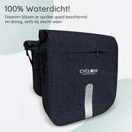 Cycloni Flow Dubbele Fietstas 48L - Blauw - Waterdicht Rolltop - voor E-bike