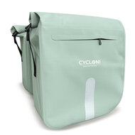 Cycloni Flow Dubbele Fietstas 48L - Mint Groen - Waterdicht Rolltop - voor E-bike