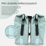 Cycloni Flow Dubbele Fietstas 48L - Mint Groen - Waterdicht Rolltop - voor E-bike