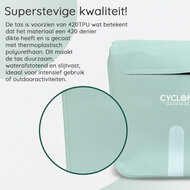 Cycloni Flow Dubbele Fietstas 48L - Mint Groen - Waterdicht Rolltop - voor E-bike