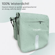 Cycloni Flow Dubbele Fietstas 48L - Mint Groen - Waterdicht Rolltop - voor E-bike