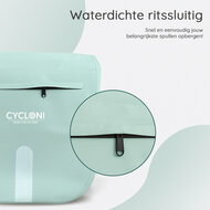Cycloni Flow Dubbele Fietstas 48L - Mint Groen - Waterdicht Rolltop - voor E-bike