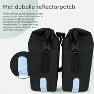 Cycloni Flow Dubbele Fietstas 48L - Zwart - Waterdicht Rolltop - voor E-bike